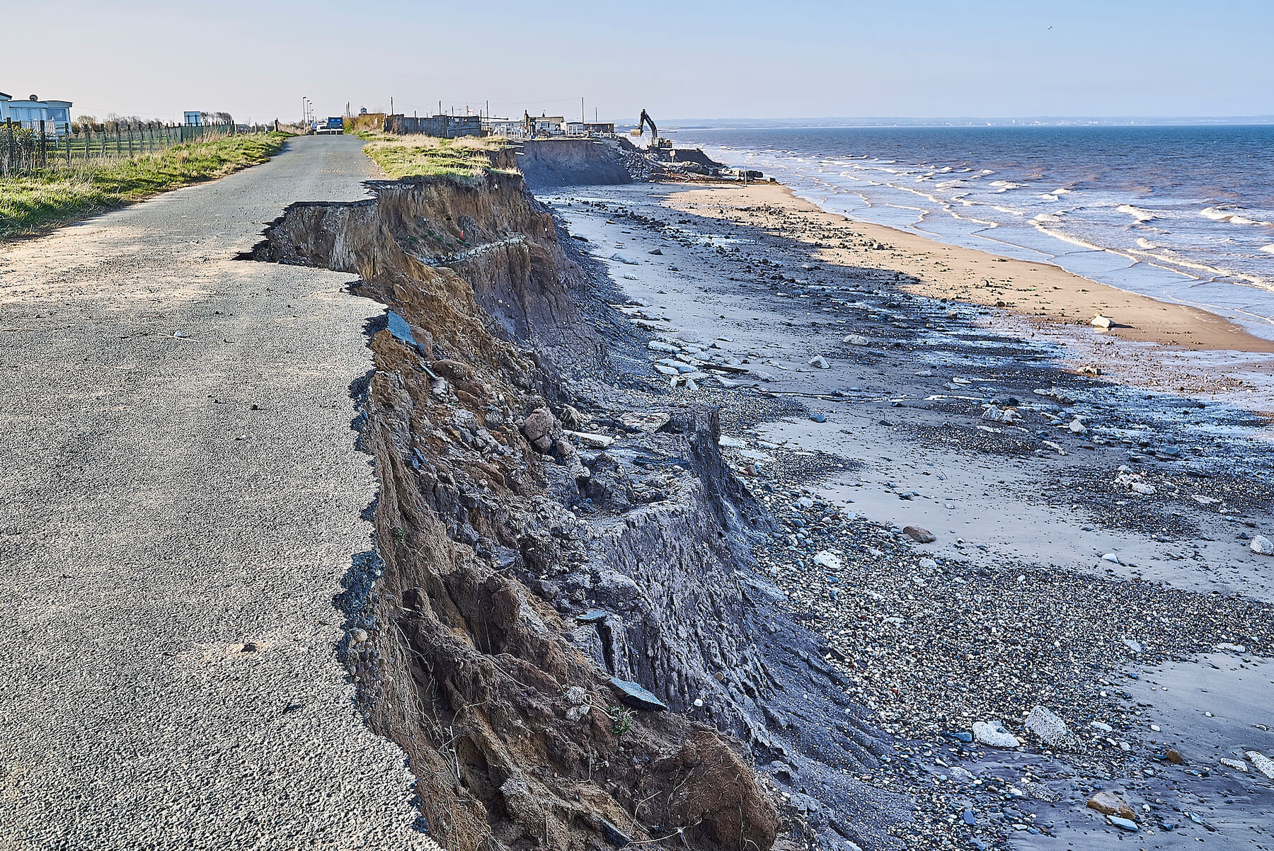 Coastal erosion caused by rising sea levels