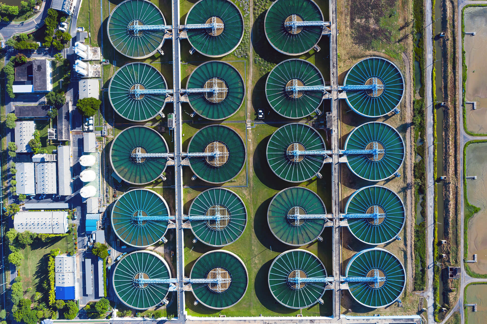 Aerial View of Water Treatment Plant