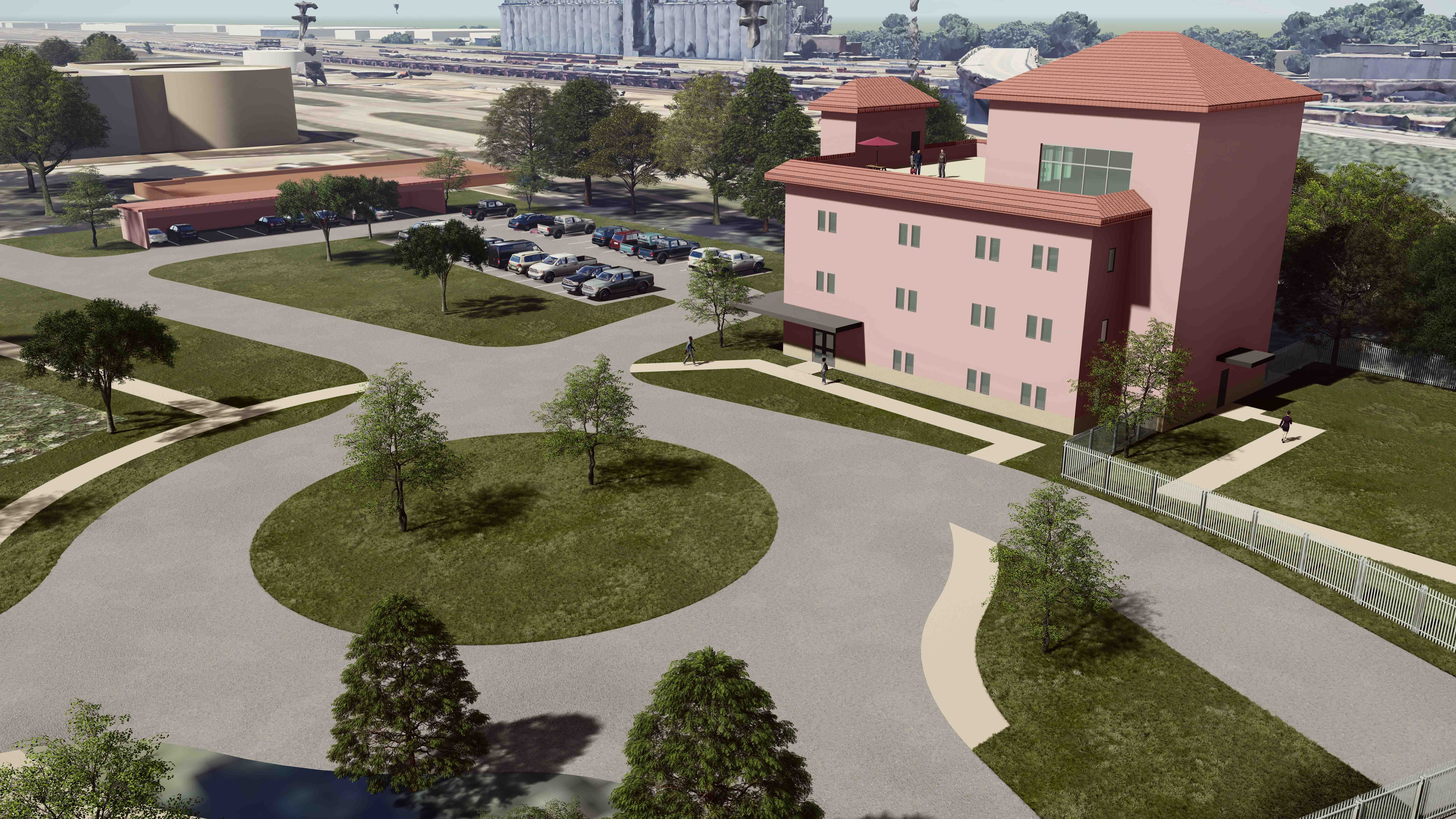 3D Rendering of Fridley Building and Circle