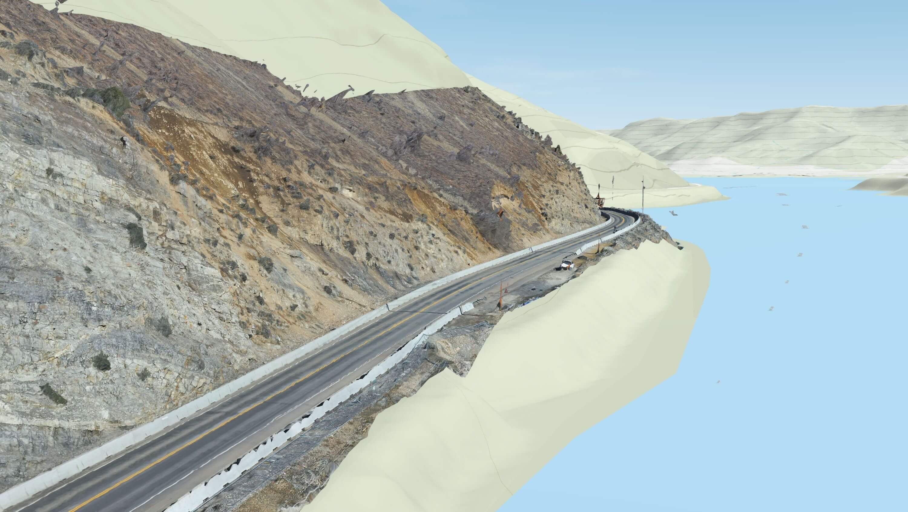 Rockfall mitigation on Utah’s SR-158 near Pineview Reservoir used 3D slope modeling and geotechnical analysis to design a mesh system that improves long-term safety and protects access to the Ogden Valley.